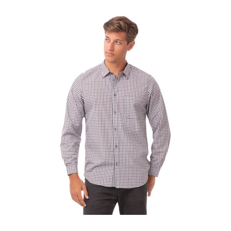 Mens Modern Gingham Long Sleeve Dress Shirt Thumbnail