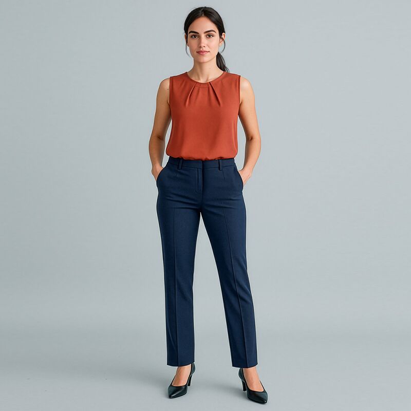 Womens Cool Stretch Tapered Leg Adjustable Waist Pant Thumbnail