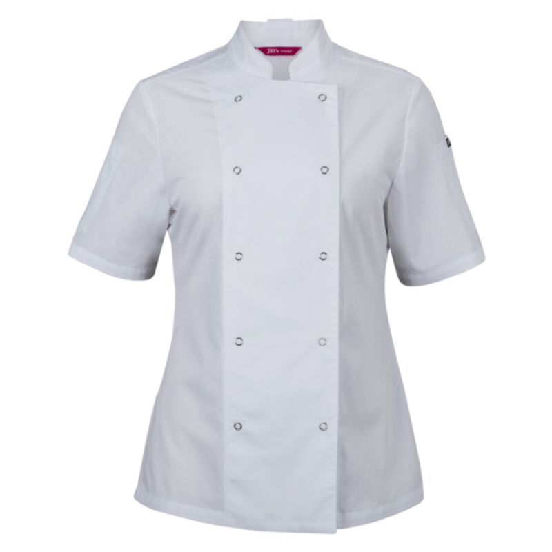 Womens Short Sleeve Snap Button Chef Jacket  Thumbnail