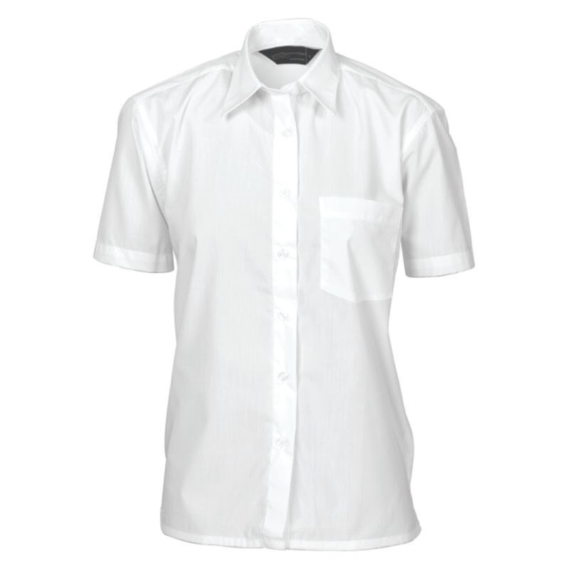 Womens Polyester Cotton Poplin Shirt Short Sleeve Thumbnail