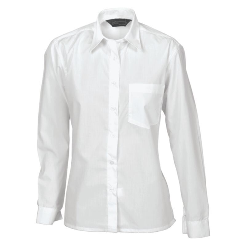Womens Polyester Cotton Poplin Shirt Long Sleeve Thumbnail