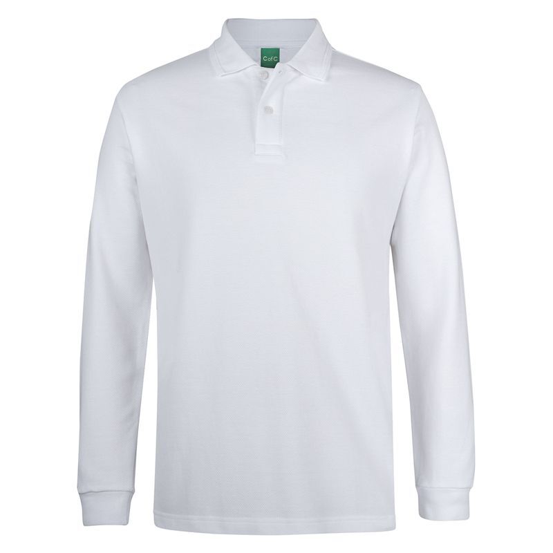 Mens C of C 320g Long Sleeve Popcorn Cotton Polo Thumbnail
