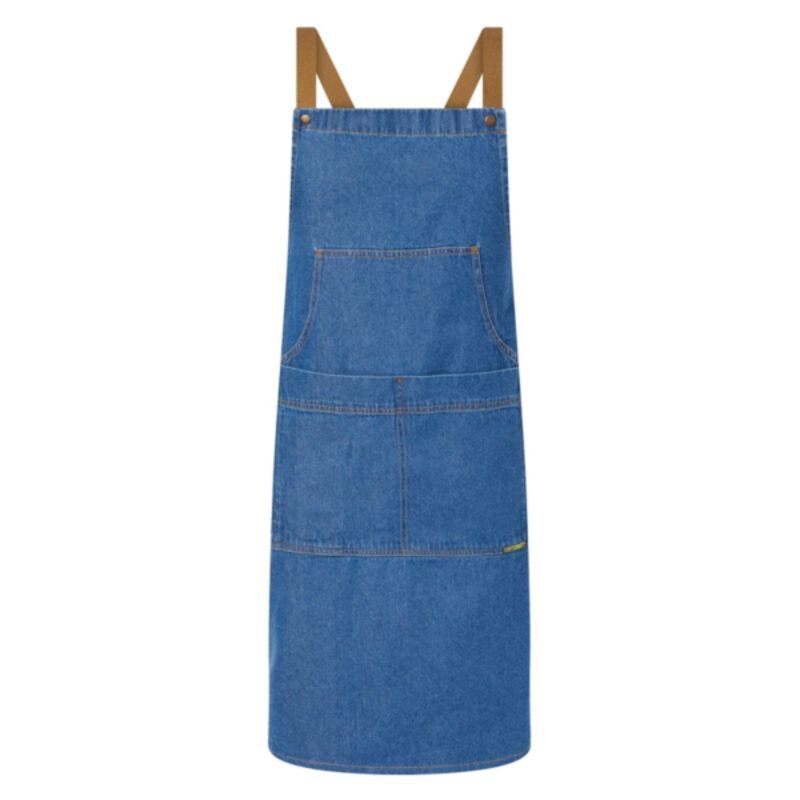 Denim Bib Apron With Pouch Thumbnail