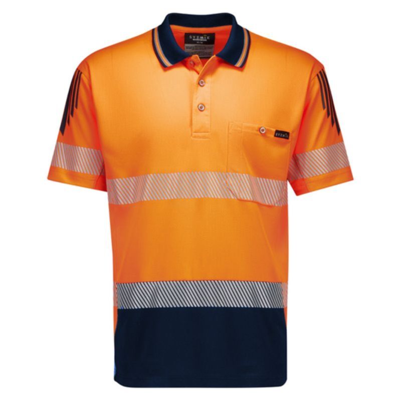 Mens Hi Vis Flux Segmented Tape Short Sleeve Polo Thumbnail