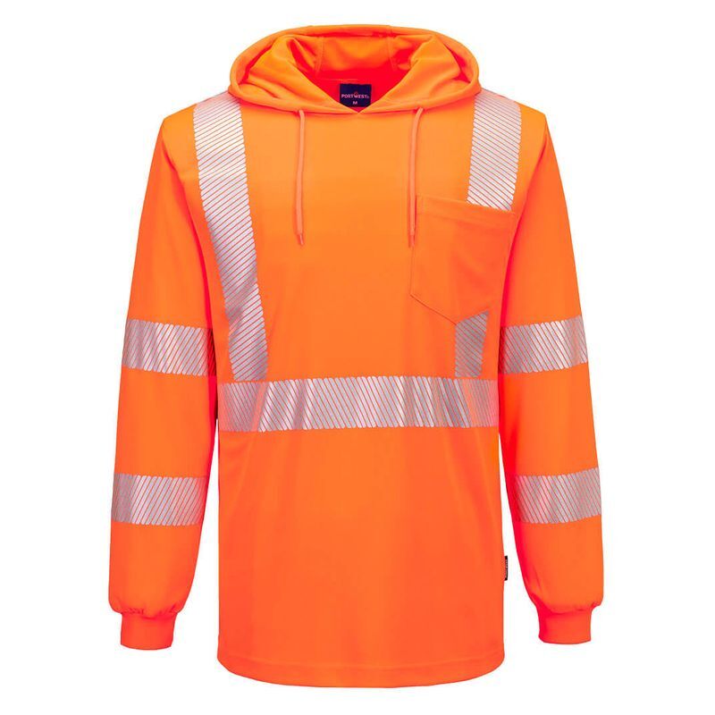 Hi-Vis Lightweight Hooded T-Shirt Long Sleeve Thumbnail