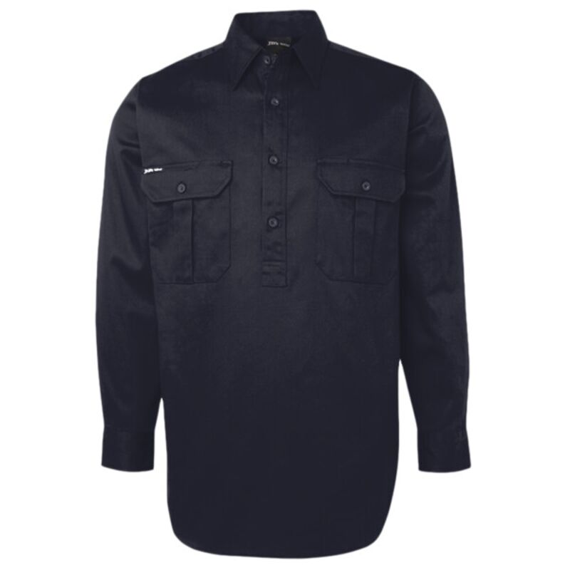 Mens Long Sleeve 190G Close Front Work Shirt Thumbnail
