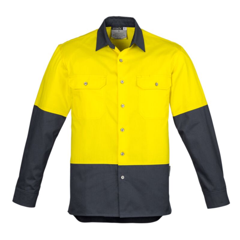 Mens Hi Vis Spliced Industrial Shirt Thumbnail
