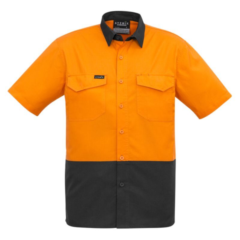 Mens Rugged Cooling Hi Vis Spliced Short Sleeve Shirt Thumbnail