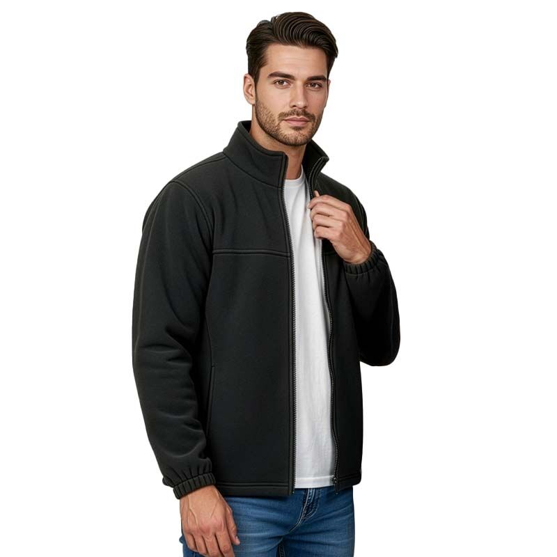 Mens Plain Micro Fleece Jacket Thumbnail
