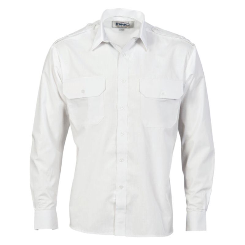 Mens Epaulette Polyester/Cotton Long Sleeve Work Shirt Thumbnail