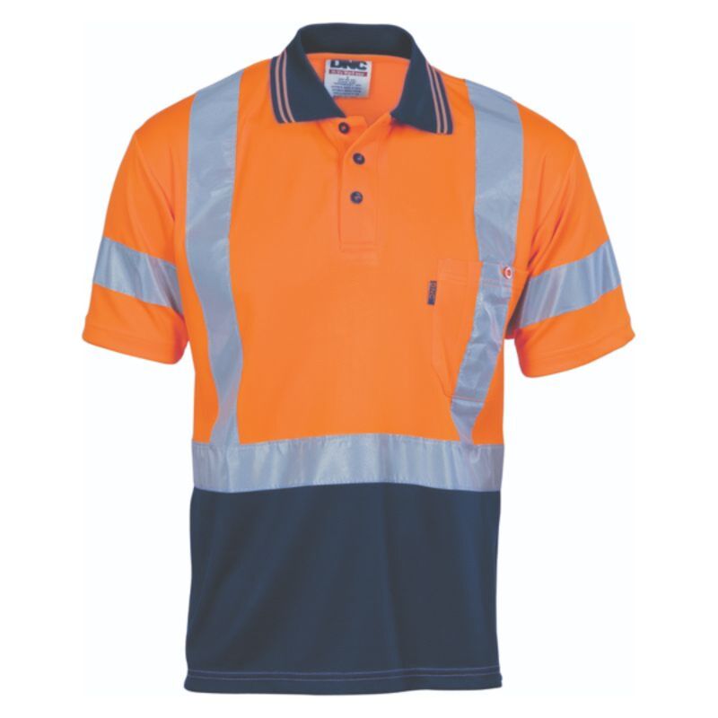 Hi Vis Cool Breathe Polo Shirt with Cross Back Tape Thumbnail