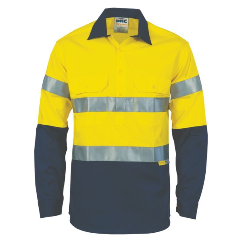 Two Tone Closed Front Cotton Shirt with 3M R/Tape Thumbnail