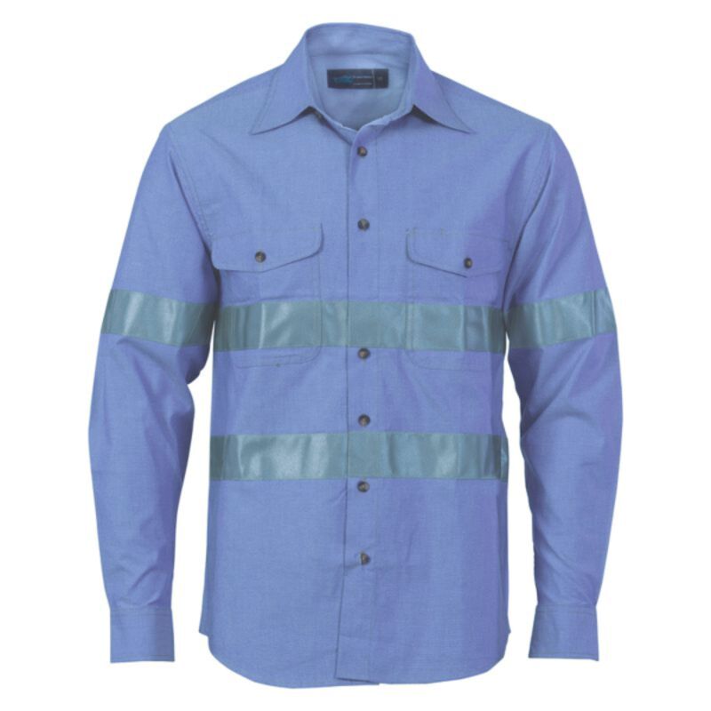 Mens Cotton Chambray Shirt with Generic R/Tape Thumbnail