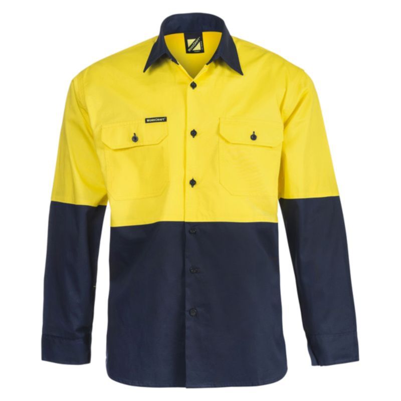 Mens Lightweight Hi Vis Two Tone Long Sleeve Vented Thumbnail