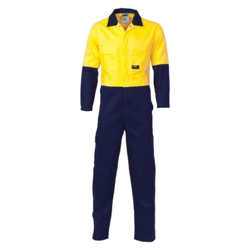 Mens Hi Vis Two Tone Cotton Coverall Thumbnail
