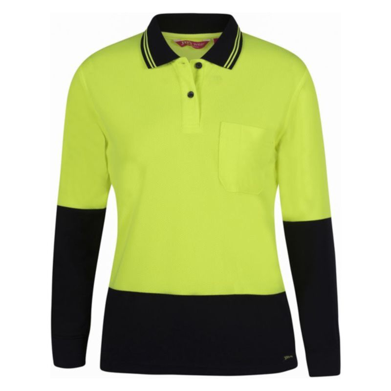 Womens Hi Vis Long Sleeve Comfort Polo Thumbnail