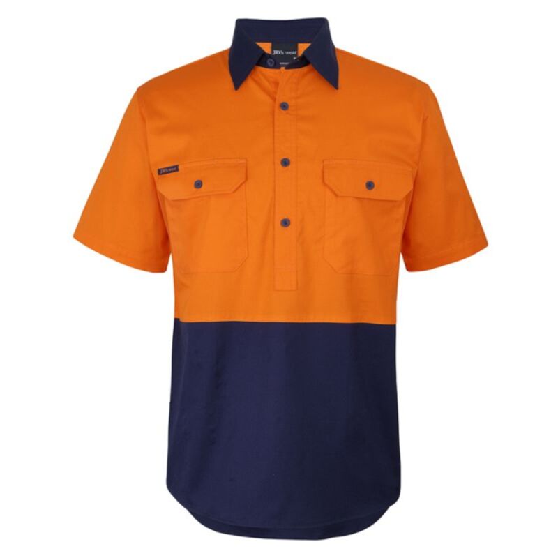 Mens Hi Vis Close Front Short Sleeves 150G Work Shirt Thumbnail